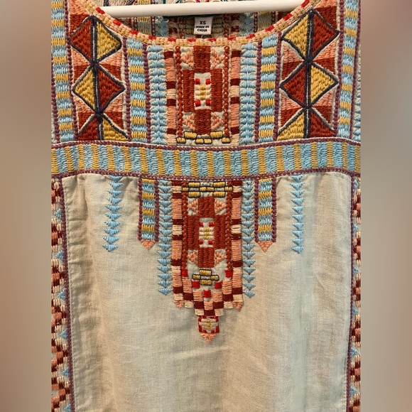 NWT | Johnny Was | Ezra Shift Tunic Dress | Embroidered Linen | Sand | XS - Picture 6 of 14